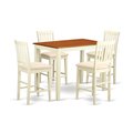 East West Furniture East West Furniture YAVN5-WHI-C Counter Height Dining Room Table & 4 Chair; White Finish YAVN5-WHI-C